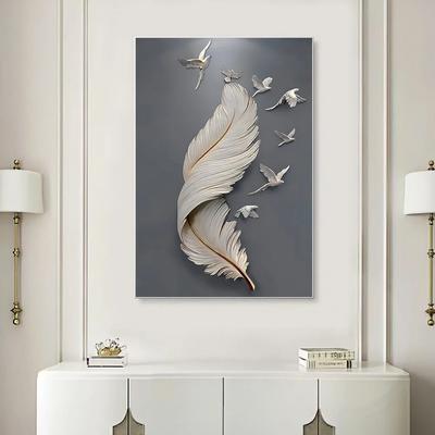 Картина на холсте с 3d-эффектом пера голубей, современное искусство стен,  Минималистичная картина для гостиной, домашний декор, Таблица | AliExpress
