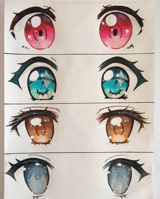 Как нарисовать аниме глаза - YouTube