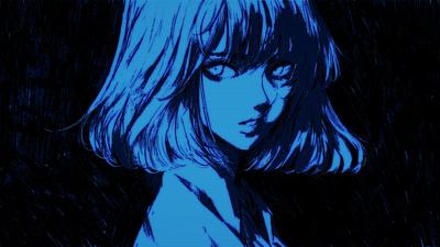 Download 1920x1080 Anime Girl Dark Blue Wallpaper | Wallpapers.com