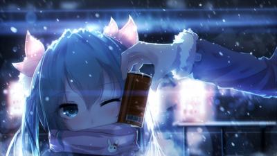 Anime Wallpaper 2560 x 1440 Hatsune Miku, snow, cold, blue, scarf | Anime  wallpaper, Hatsune miku, Miku