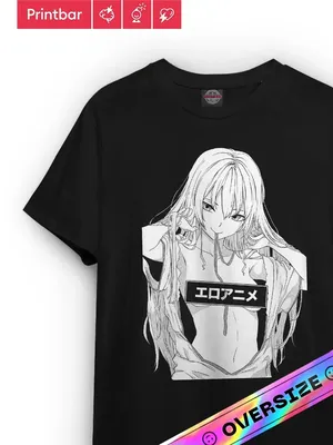 Белая футболка superoversize с аниме-принтом GKT019782-1 купить по цене от  399 рублей с доставкой по России