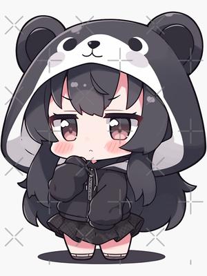 Kawaii Anime Girl Wearing Panda Costume\" Sticker for Sale by Nightarcade |  Redbubble