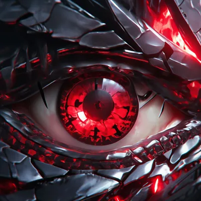 Аниме глаза , красные треснувшие …» — создано в Шедевруме