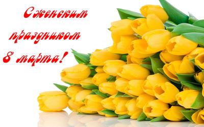 Поздравление с яркими тюльпанами к 8 марта • Аудио от Путина, голосовые,  музыкальные