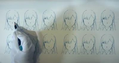 Как нарисовать аниме арт девушку карандашом поэтапно