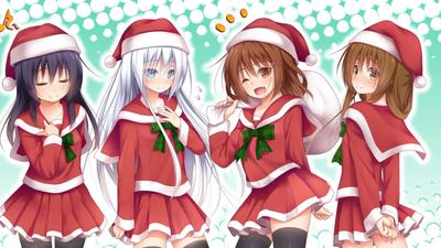 Cute anime girl celebrating christmas on Craiyon