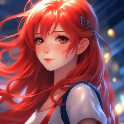 Картина на стену в стиле аниме \"Воинственная девушка с рыжими волос...