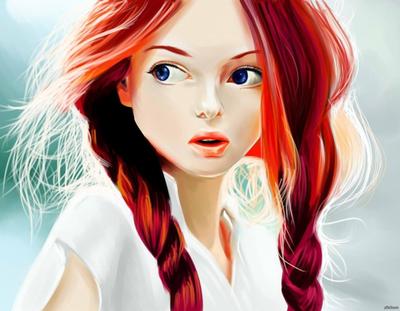 Красивая Рыжая Девушка В Аниме, Манга Стиль. Фотография, картинки,  изображения и сток-фотография без роялти. Image 23484719