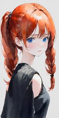 красивые аниме-девушки с рыжими длинными волосами фантазии о цифровом  искусстве Иллюстрация штока - иллюстрации насчитывающей кукла, мило:  273420875