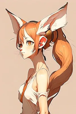 Обои аниме-девушка с ушками лисы