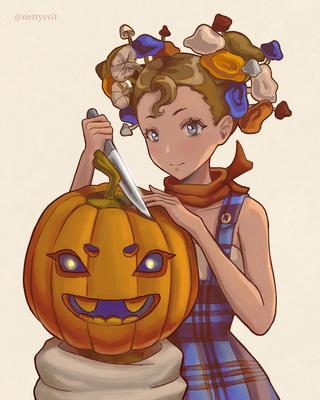 Хеллоуин девушка Аниме» — создано в Шедевруме