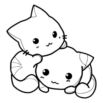 розовый котенок аниме картинка, каваи котенок картинка, кавай, милый фон  картинки и Фото для бесплатной загрузки