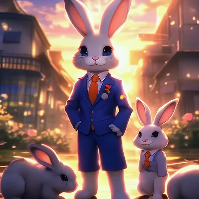 Кролик аниме» — создано в Шедевруме
