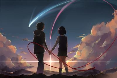 An anime wallpaper of a boy and girl in love on Craiyon