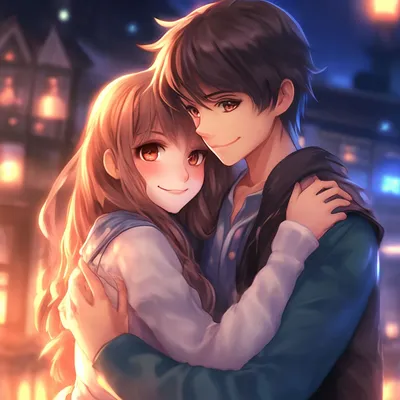 Персонаж аниме обнимает другую девушку и улыбается, картинка влюбленная  пара фон картинки и Фото для бесплатной загрузки