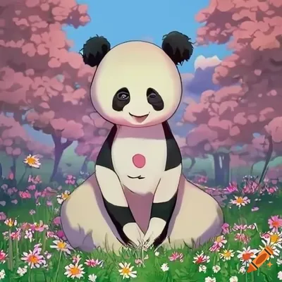 Art anime girl with panda ears bob haircut Vector Image