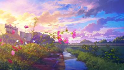 Аниме-пейзажи в стиле Макото Синкая | Пикабу