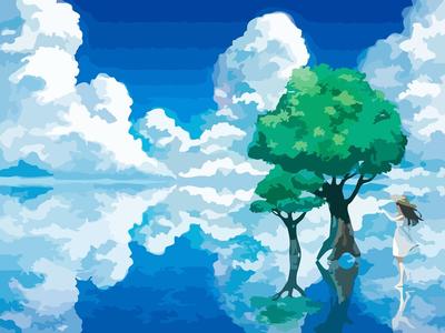 Картина по номерам на холсте Аниме пейзаж (Миядзаки, природа, небо) - 7669  Г 30x40 - купить с доставкой по выгодным ценам в интернет-магазине OZON  (373222110)