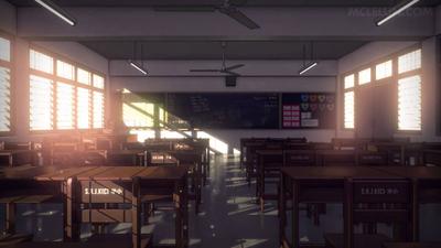 Timelapse Hallway School Background Anime - YouTube