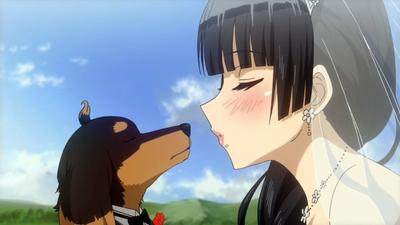 Девушка аниме, обнимающая свою собаку, создала иллюстрацию Иллюстрация  штока - иллюстрации насчитывающей зеленый, девушка: 271253975