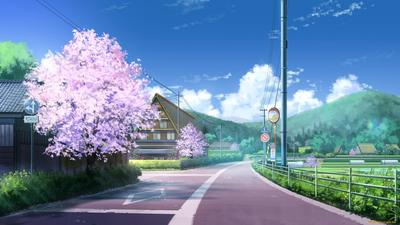 Япония, аниме, весна | Wallpapers.ai