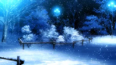 Зимний фон аниме (50 фото)