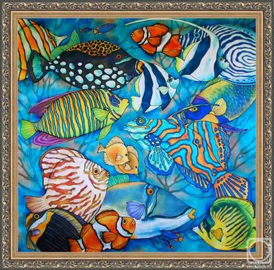 Коралловые рыбки» батик Адамович Елены — купить на ArtNow.ru
