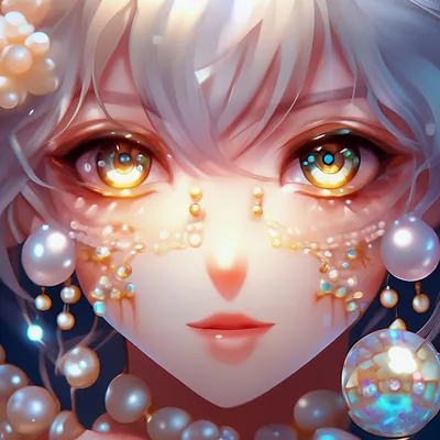 Девушка аниме блестящие глаза , цвета…» — создано в Шедевруме