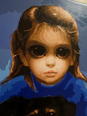 Рисунок девушки, большие глаза, …» — создано в Шедевруме
