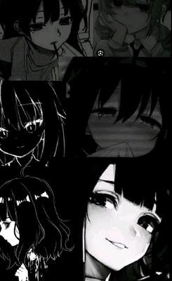 Черно-белый рисунок аниме аниме, черно-белые девушки, черные волосы, манга,  монохромный png | Klipartz