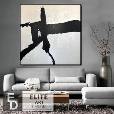 Большие настенные картины, черно-белые картины на холсте, минималистическая  Абстрактная Картина на холсте для гостиной | AliExpress