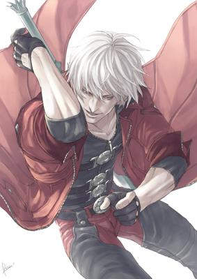 Dante from Devil May Cry in Berserk AnimeManga Style | AI Image Generator