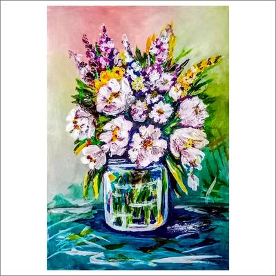 Картина Полевые цветы в вазе • современные художники