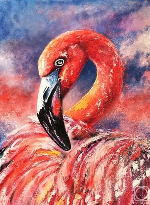 Фламинго» картина Литвинова Андрея маслом на холсте — купить на ArtNow.ru