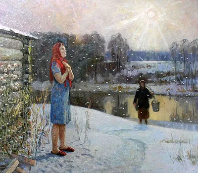 Первый снег на картинах художников | Разноцветные грани | Дзен