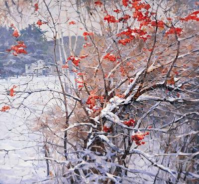 Первый снег Холст масло 150 х 175 см 1992 г (картина) — часть 2 - русских и  советских худ Русские и советские художники