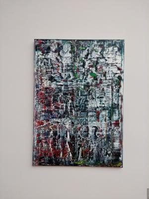 Современный художественный постер Gerhard Richter, красная, зеленая, белая  Абстрактная живопись, современные настенные картины, Картина на холсте,  подарок паре | AliExpress