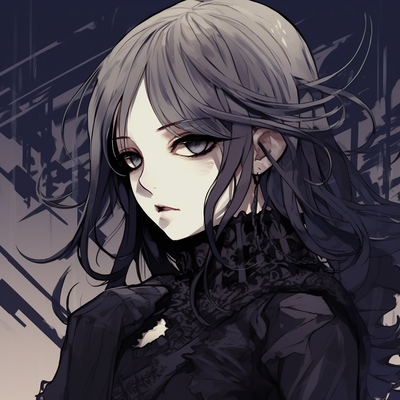 Beautiful gothic anime girl on Craiyon