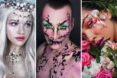 Необычный макияж: креативный и арт-макияж, 20 фото, чем делать? | Beauty  Insider