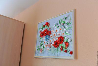 Брошь Красно-синий цветок в технике канзаши – купить в интернет-магазине  HobbyPortal.ru с доставкой