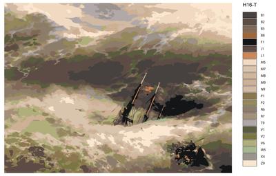 Корабль среди бурного моря», Айвазовский — описание картины