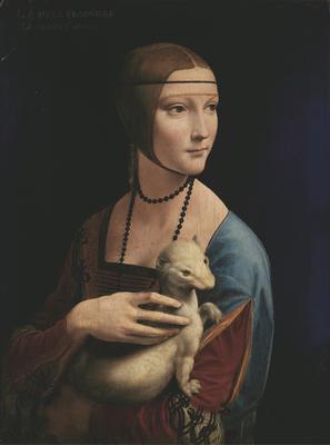 Картина дама с горностаем фото