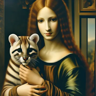 Стилизированная картина \"Дама с горностаем\" Леонардо да Винчи №730777 -  купить в Украине на Crafta.ua