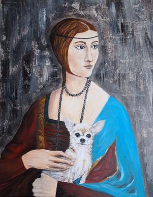 Теплый кашемировый шарф картина Дама с горностаем 180*70 см  (ID#1699583591), цена: 620 ₴, купить на Prom.ua