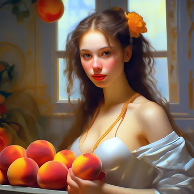 Девушка с персиками» через 135 лет | Пикабу