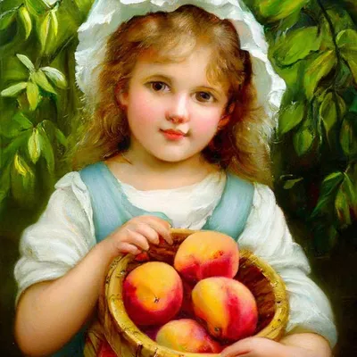 Девушка с персиками» картина Добросмысловой Веры (бумага, гуашь) — купить  на ArtNow.ru