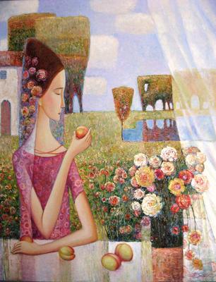 Картина \"девушка с персиками\" в …» — создано в Шедевруме