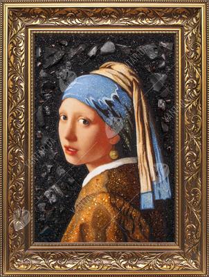 Картина «Девушка с жемчужной сережкой» из янтаря от производителя ТМ Янтарь  Полесья