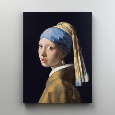 Интерьерная картина на холсте, репродукция \"Девушка с жемчужной серёжкой -  Ян Вермеер\" размер 30x40 см - купить по низкой цене в интернет-магазине  OZON (514033523)
