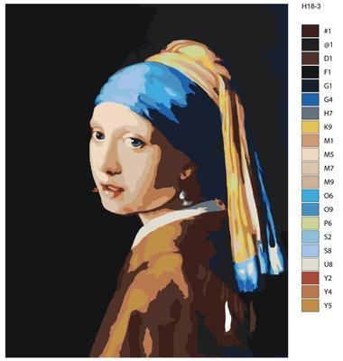 Картина по номерам Н18 \"Ян Вермеер, Девушка с жемчужной сережкой\", 40х50 см  - купить с доставкой по выгодным ценам в интернет-магазине OZON (256248557)